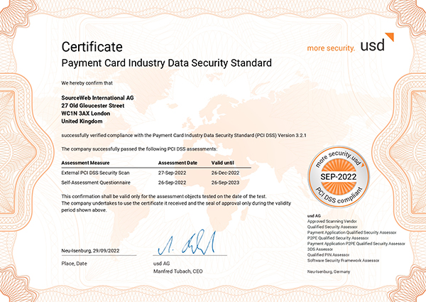 PCI:DSS certified